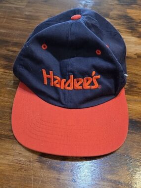 Vintage 90'S Embroidered Hardees Employee Uniform Snapback Hat Cap